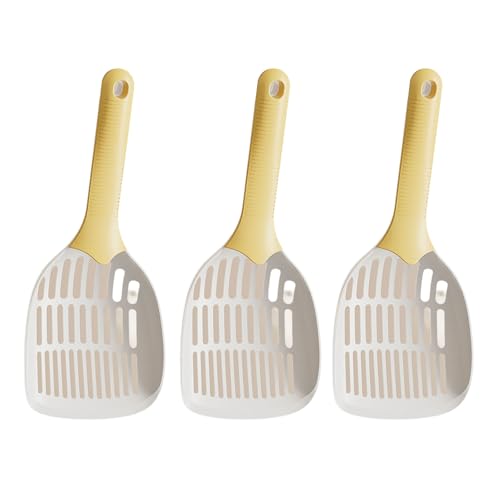 Hkfgdjdl Katzenstreuschaufel 3 Stück langer Griff feine Netze Katzenstreuschaufel Hohlschaufel für einfache