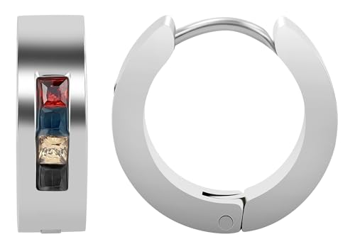 Akzent Wasserfeste Edelstahl Ohrringe Creolen in Silber für Damen 100% Wasserfest Hautverträglich