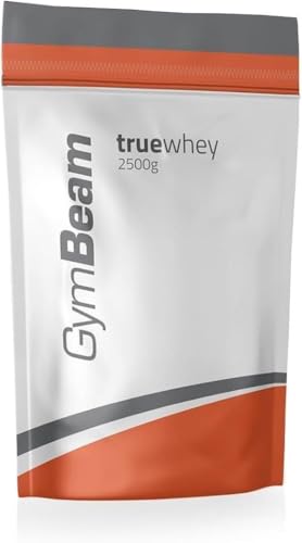 True Whey Protein Pulver WPC Eiweißpulver schonend filtriert bis zu 23 g Eiweiß für den Muskelaufbau hohe biologische Wertigkeit Aminosäuren GymBeam 2500 g Vanille Stevia