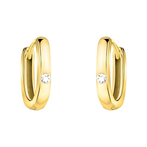 SOFIA MILANI - Damen Ohrringe 925 Silber - vergoldet golden mit Zirkonia Steinen - Creolen - E2325