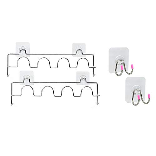  Organizer Edelstahl Tür 2er Pack Set Slipper Slotz Organizer Space Saver Rack Halter für Zuhause Schnelle Montage Color Silver Size 45 11.5cm
