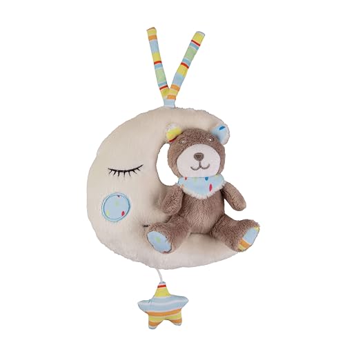 babynova Mond Teddy Bär ab 0 Monate für Musik der Brahms Wiegenlied   Schlafhilfe zum Aufhängen Aufziehen Geschenk zur Geburt