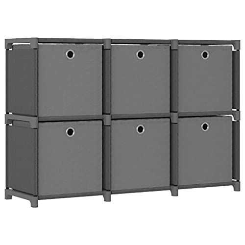 Makastle DIY-Aufbewahrungsregal mit 6 Boxen Fächern Steckregal Würfel Aufbewahrungssystem Multifunktional Modular Schrank Aufbewahrung Organizer von Kleidung Schuhen Spielzeug für Schlafzimmer