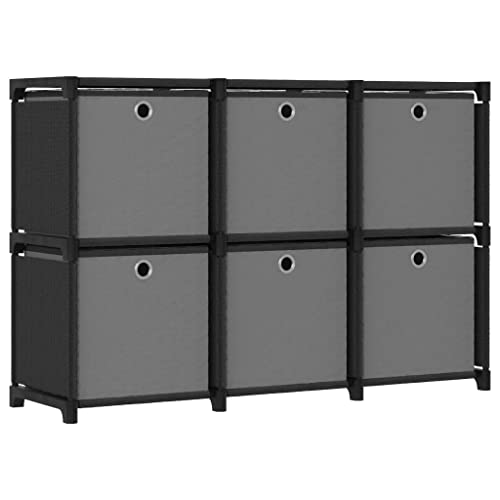 Makastle DIY-Aufbewahrungsregal mit 6 Boxen Fächern Steckregal Würfel Aufbewahrungssystem Multifunktional Modular Schrank Aufbewahrung Organizer von Kleidung Schuhen Spielzeug für Schlafzimmer