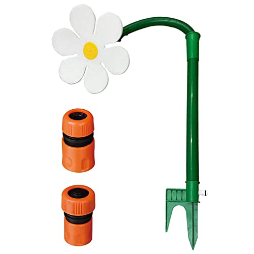 Sprinkler Blume Tanzende Blume Rasensprinkler Sonnenblume Sprinkler Bewässerung Sprenger Beweglich 720 Grad Drehbar Spritzblume Für Garten Und Hof Dekorative Gartenpfähle Weiß Gelb