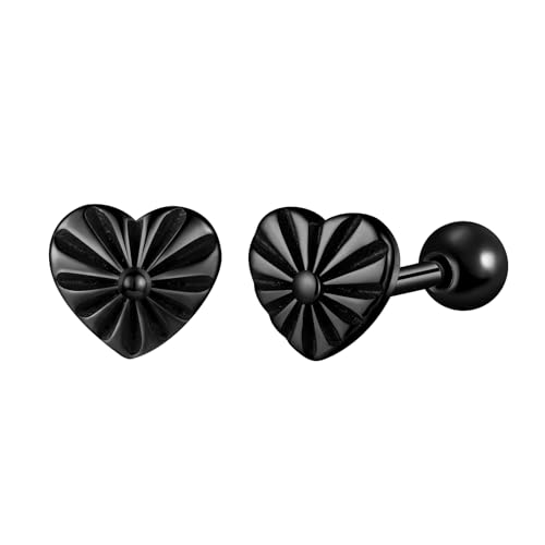 Yumilok Damen Ohrringe Ohrstecker Herz Edelstahl Herren Ohrringe Piercing Huggie Hypoallergen Herz Gestüt Ohrstecker Creolen
