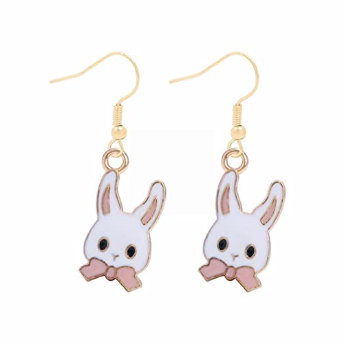 Cute Bunny Dangling Ohrringe Happy Easter Egg Karottenohrring Osterohrringe Cute Ohrringe Winzige Creolen Pink One Size