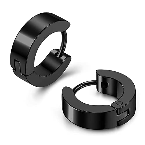 1 Paar Schwarz Silber Gold Kleine für Männer Frauen Punk Rock Ohrring Fashion Book