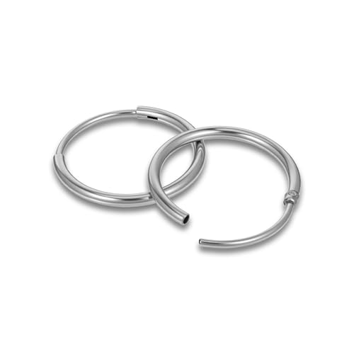  für 10 mm   Zarte Hochglanzpolierte Kreolen   Leichte aus Chirurgischem Stahl für Herren