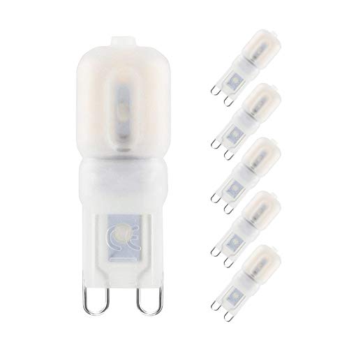 WULUN 3W G9 LED Lampe 300 Lumen 3000K Warmweiß Kein Flackern LED Leuchtmittel Nicht Dimmbar 360 Grad Winkel AC 220-240V Ersatz 30W G9 Halogenlampe 6er Pack