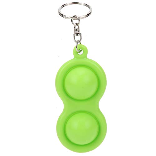 Junlucki Silikon Bubble Sensory Toy SchlüSselbund - Stressabbau Spielzeug für Erwachsene Grün