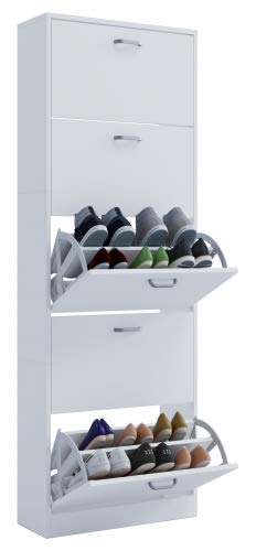 VCM Regal Kipper Dielenmöbel Schuhkipper Serie Sipos 170 Weiß