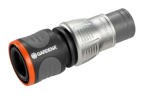 Gardena Premium Schlauchverbinder 13 mm 1 2 Zoll - 15 mm 5 8 Zoll Adapter für Schläuche an Wasserhahn-Kupplung hohe Schlauchhaltekraft frostsicher verpackt 18255-20
