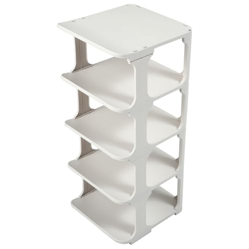 Mikikit Mehrstöckiges Schuhregal aus Kunststoff Frei Kombinierbarer Schuh Organizer mit Großem Stauraum Glatte Oberfläche Platzsparend für Flur und Eingangsbereich