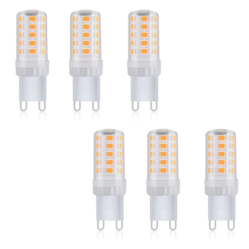 Ziefgn LED Lampe G9-Sockel Warmweiß 2700K Ersatz für herkömmliche 40W-Leuchtmittel 220-240V Enegiesparende Kleine Birne Nicht Dimmbar 6er Pack