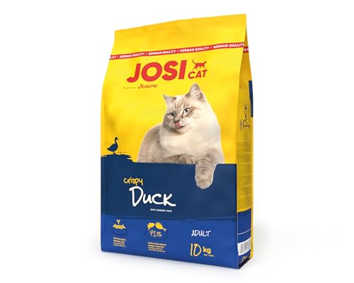 JosiCat Crispy Duck 1x 10kg Premium für köstlicher Ente wertvollen Fettsäuren Powered by JOSERA Alleinfuttermittel 1er Pack