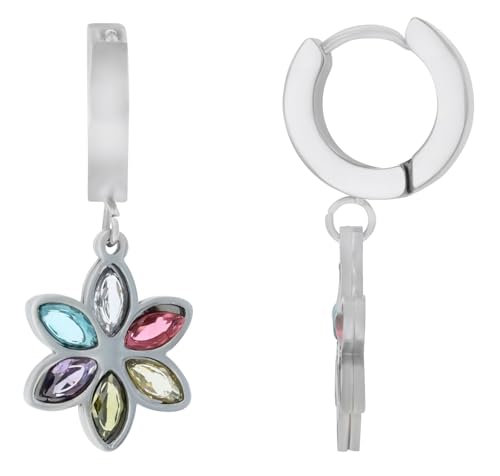 Akzent Wasserfeste Edelstahl Ohrringe Creolen in Silber für Damen 100% Wasserfest Hautverträglich