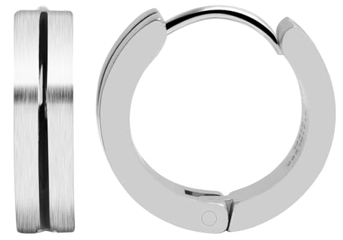 Akzent Wasserfeste Edelstahl Ohrringe Creolen in Silber für Damen 100% Wasserfest Hautverträglich