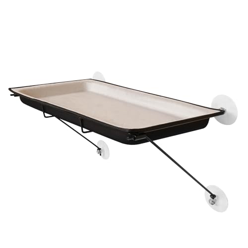 WooDerson Fenster Katzenhängematte Für Katzen Bis 15kg Katzen Fensterplätze Mit Saugnäpfe Innenbereich Katzenbett Wandmontage Fenstermontage 60x32x35cm Grau