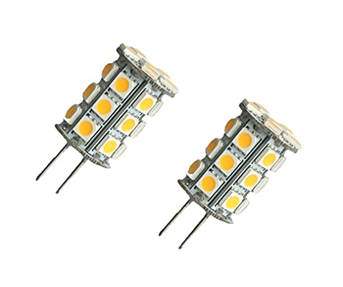 ShuoHui 2 Stück Warm Weiß GY6 35 G6.35 27 LED 5050 SMD Sparlampe Leuchtmittel Birne Spot Licht 4W Lampe 12V DC 3300K