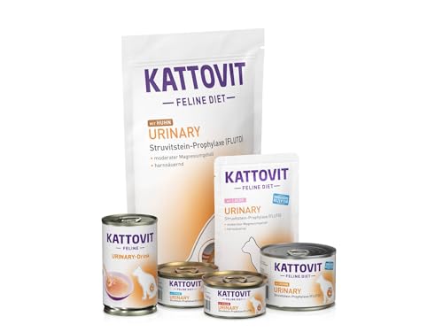 KATTOVIT - Urinary Probierpaket Small für ausgewachsene Katzen mit Harnwegserkrankungen Trockenfutter Nassfutter und Katzendrink speziell für Katzen mit Struvitsteinen