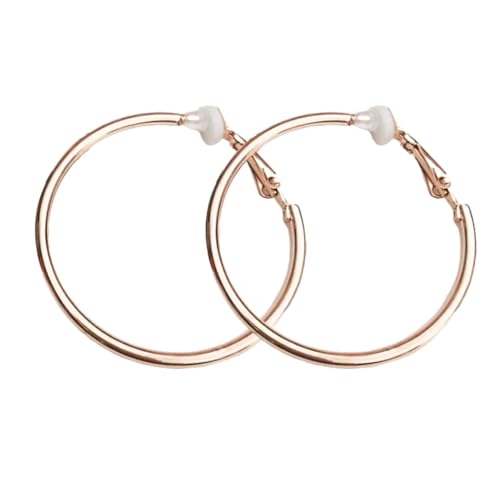 QUXVUIS 1 Paar Schmuckzubehör Mode Ros gold Dekorative große Creolen Frauen Ohrring tragbare Dame Dekoration für Arbeitsparty 3cm ohne Loch