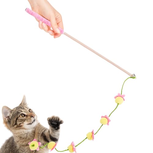 Ahuuen Katzen Spielzeug Angel Interaktiver Stab Mit Fruchtdesign Für Selbstständiges Spiel Katzen Reizspielzeug Für Kätzchen Zum Indoor Spielen Und Zur Beschäftigung Mit Vogel Fisch Und Maus Gegen