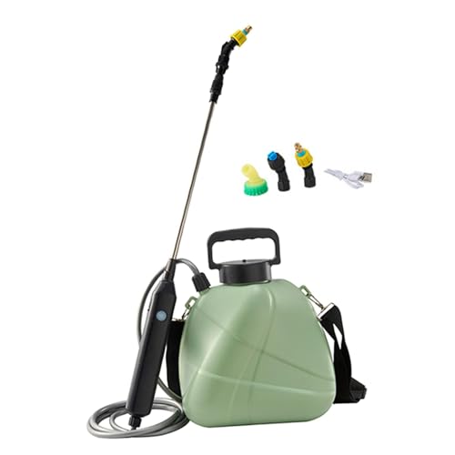 F Fityle 5 Liter elektrische Pflanze Mister Sprayer USB -Ladung Multifunktional Teleskopstange für Autohausreinigung Leichtes Gewicht 3 -Meter -schlauchgrün