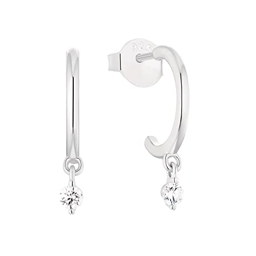 Amor Creolen 925 Sterling Silber Damen Ohrschmuck mit Zirkonia synth. 1 9 cm Silber Kommt in Schmuck Geschenk Box 2034786