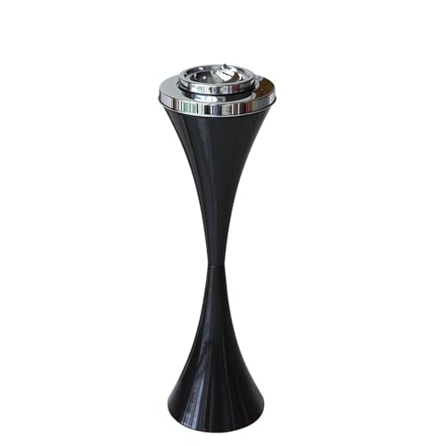 Edelstahl Standaschenbecher für Außen Aschenbecher mit deckel aus Edelstahl Outdoor Schwarz Metall pulverbeschichtet für draussen Innen freistehend