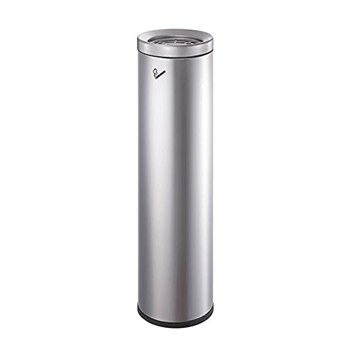 GVNFJKJK Standascher Aschenbecher aus Edelstahl Standaschenbecher freistehender Zigarettenaschenhalter mit Rutschfester Basis for den Außenbereich Zuhause Büro Silver