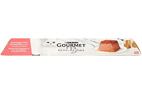 Purina Gourmet Revelations Mousse für Katzen mit Lachs und Wasserfall Soße Multipack 4 x 57g