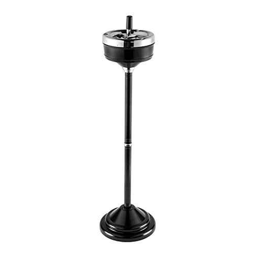 Edelstahl Standaschenbecher mit Abdeckung - Höhenverstellbarer Aschenbecher für Zigaretten - Verschließbares Metallrohr im Freien mit wetterfestem Design für Garten Pool