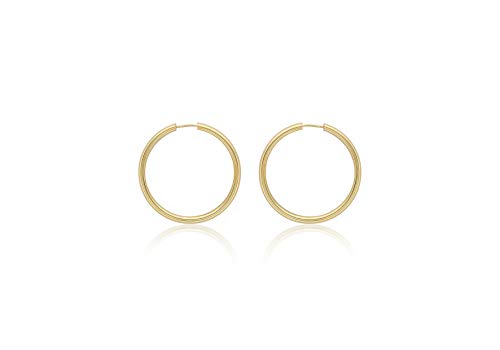  Damen Ohrringe 35mm Gelbgold 9kt 4mm Rohr