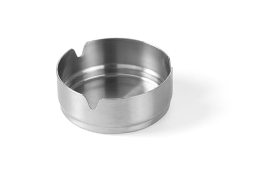 HENDI Aschenbecher mit Zigarettenhalter 80x H 30mm Stapelbar Edelstahl