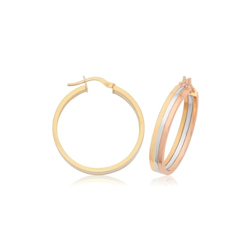 EDS Jewels Atemberaubende 9 Karat 375 Damen   Paar   25mm TRS40258MM25