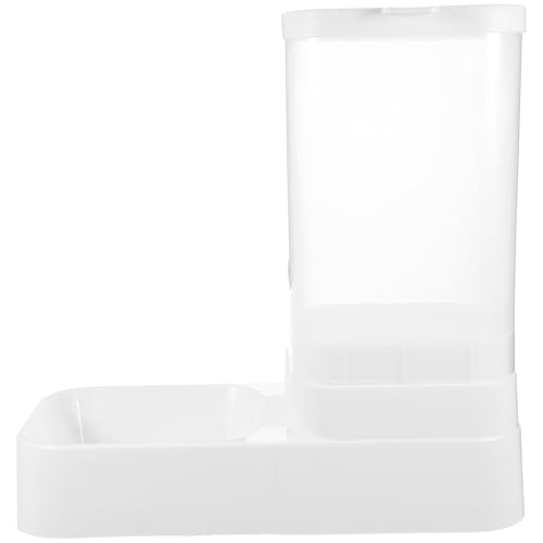 VICASKY Automatischer Futterspender für Haustiere mit 21 kg Fassungsvermögen Abnehmbare Futterschale rutschfeste Matte Futterautomat für Katzen und Hunde Weiß Haushalt