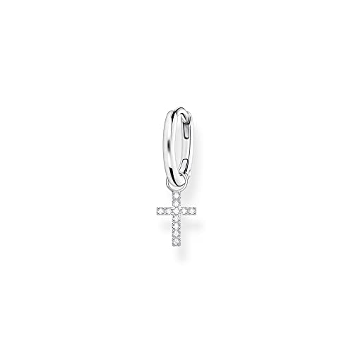 Thomas Sabo Damen Einzel Creole Kreuz Zirkonia 925 Sterlingsilber CR709-051-14