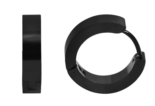 Akzent Robyn Damen-Creolen Ohrringe Ohrschmuck Edelstahl matt 5050382 schwarz