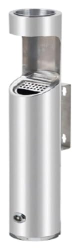 YAYREC Zigarettenstummelbehälter Aschenbecher Outdoor Wandaschenbecher aus Edelstahl for den Außenbereich for Restaurants Büros und Hotels mit Schloss Standaschenbecher Silver4