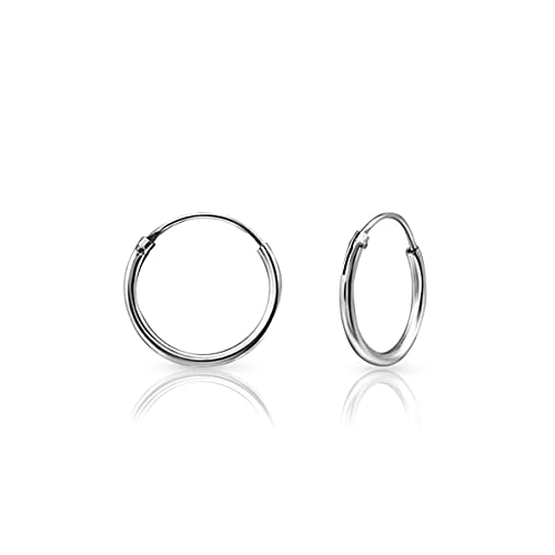 Ohrringe Silber 925 Creolen Klein - Ohrringe Silber Klein Rund - Männer Ohrringe Silber 925 - Creolen Herren - Creole Silber Klein - Mini Hoops Ohrringe - 12mm