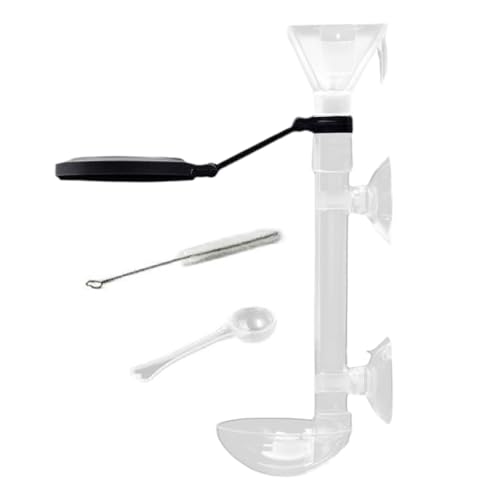 Fischfutterautomat Rohr-Futterautomat Für Aquarium - Mit Saugnapf Teleskop-Dosierer Mit Klarer Ausrichtung Für Schildkröten Teich Und Fütterung