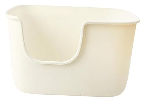 DXZXDJIU Große Katzentoilette mit offener Oberseite Spritzwassergeschützte Katzentoilette for Kätzchen und Kaninchen Extra große Katzentoilette White