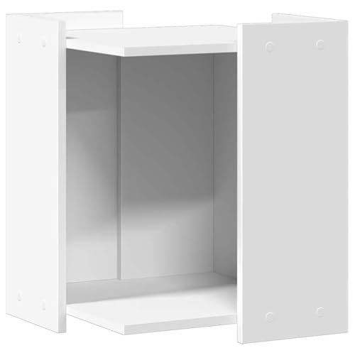 vidaXL Katzenklo Schrank Katzenschrank Katzentoilette Beistelltisch Katzenhaus Katzenmöbel Verstecktes Design Weiß Holzwerkstoff