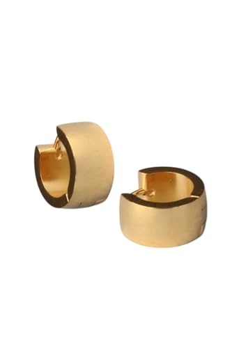 Huggie Creolen Damen Gold 18K vergoldete Edelstahl Ohrringe klein Mini Hoops Nickelfrei Hypoallergen Alltag Schmuck Geschenk für Frauen Elegant Minimalistisch