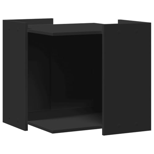 vidaXL Katzenklo Schrank Katzenschrank Katzentoilette Beistelltisch Katzenhaus Katzenmöbel Verstecktes Design Schwarz Holzwerkstoff