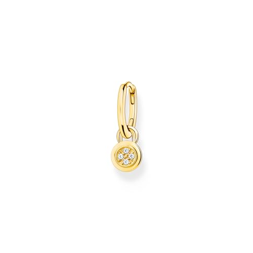 THOMAS SABO Damen Einzel Creole mit Öse für Charms und Anhänger vergoldet 925 Sterlingsilber 750 Gelbgold Vergoldung CR720-414-39