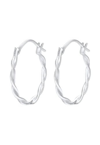 Elli Ohrringe Damen Creolen Basic Gedreht in 925 Sterling Silber