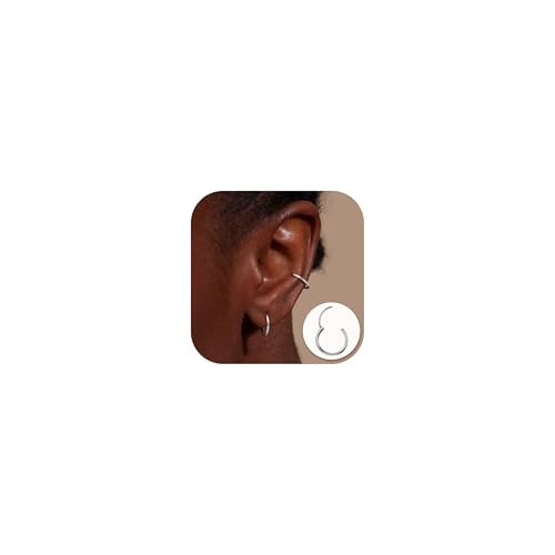 MILACOLATO G23 Titan für Herren Hypoallergenes Kleine Piercing Ohr Helix Piercings Knorpel Daith Tragus Septum Piercing Ring 12mm