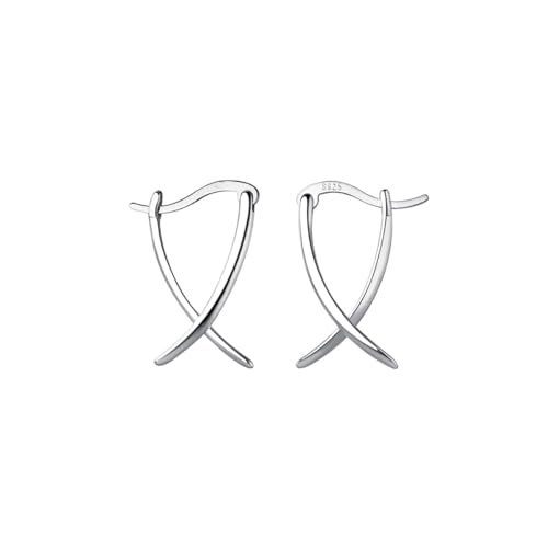 SLUYNZ Sterling X für Frauen Minimalistische Huggie A Silver